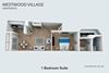 Westwood Village 1 Bedroom Suite Furnished Floor Plan Westwood Village 1 Bedroom Suite Furnished Floor Plan